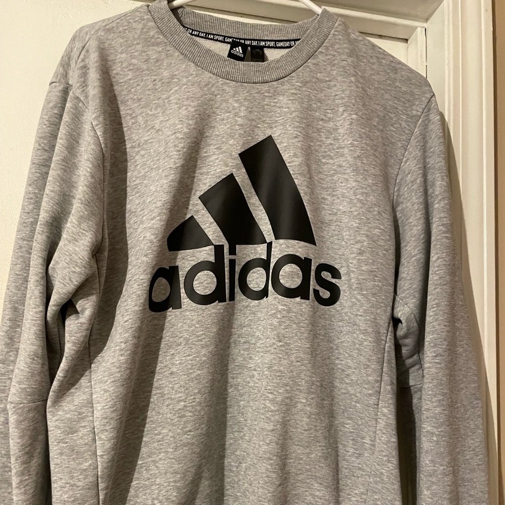 Grey crew necked sweatshirt
